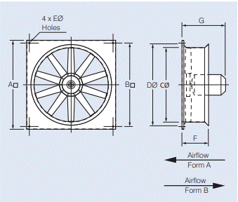 Dimension Drawing for SQ Series Square Plate Form A SQA0564
