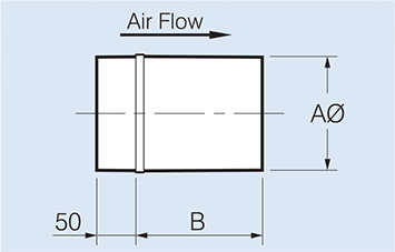 Dimension drawing for Smooth Flow Backdraft Damper
